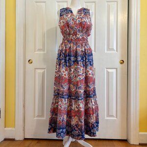 J. McLaughlin Mei Sleeveless Linen Dress in Wild Wallflower Print Size XS
